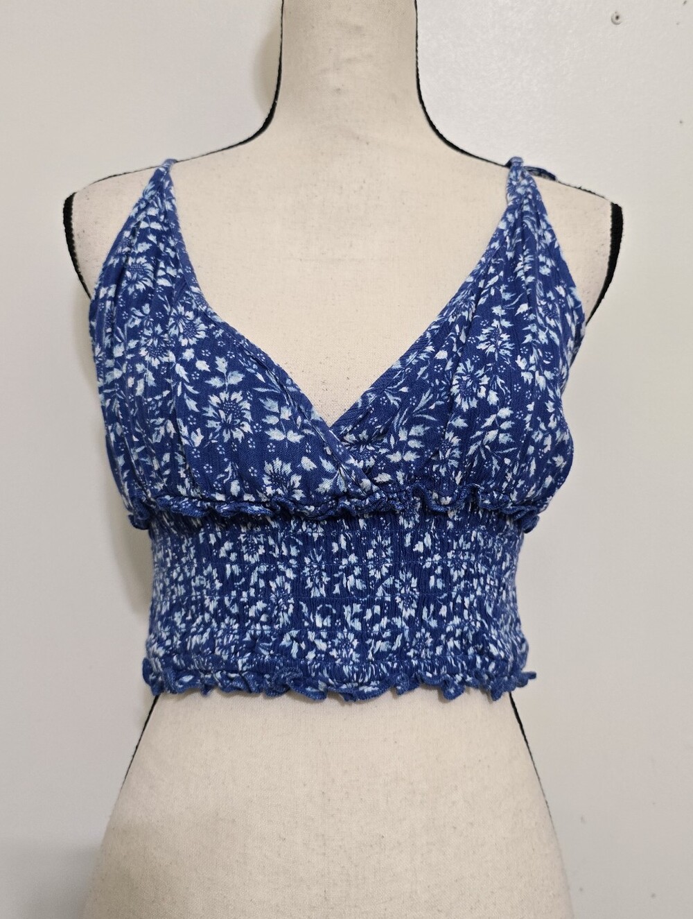 anthropologie PATRONS OF PEACE size Large Sleeveless Floral Boho Elastic Top